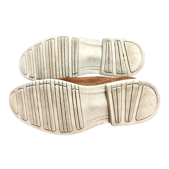 FREEMAN,SAWYER, MENS LACEUP OXFORDS. BROWN SUEDE WITH NAVY BLUE TRIM.SIZE 8 1/2M - Picture 6 of 7